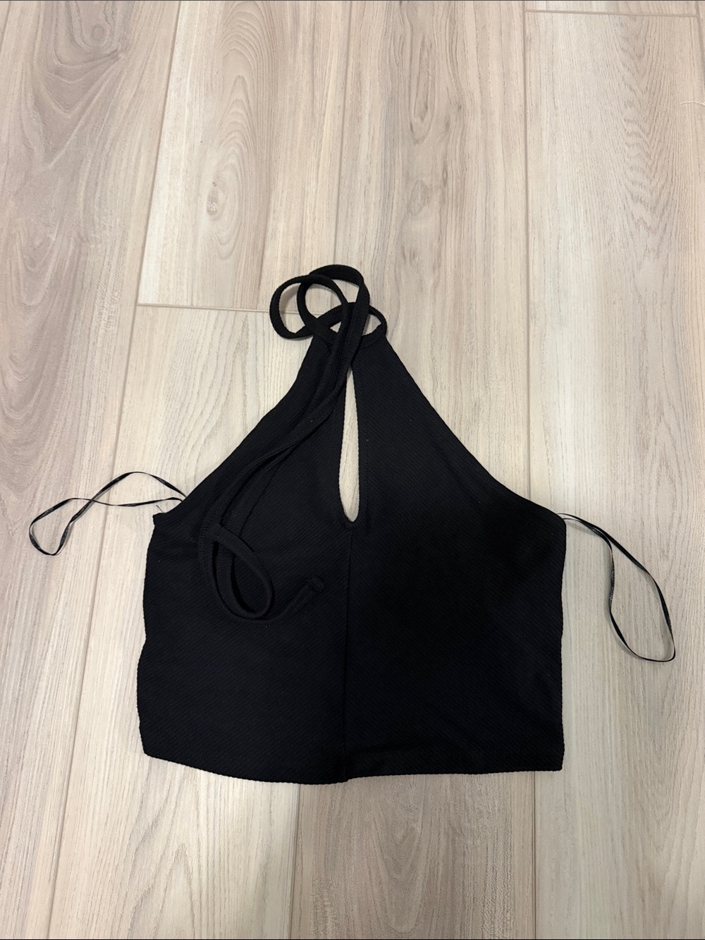 Black Halter Crop Top